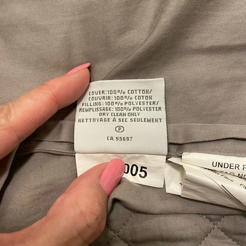 Restoration Hardware RH Velvet Euro Pillow Sham Gray